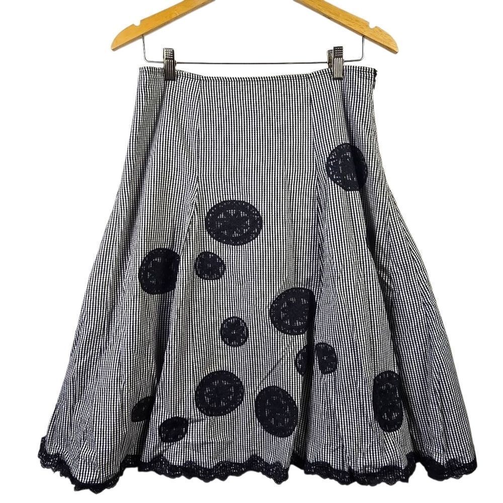 Tweeds Black and White A-Line Skirt Size 6
